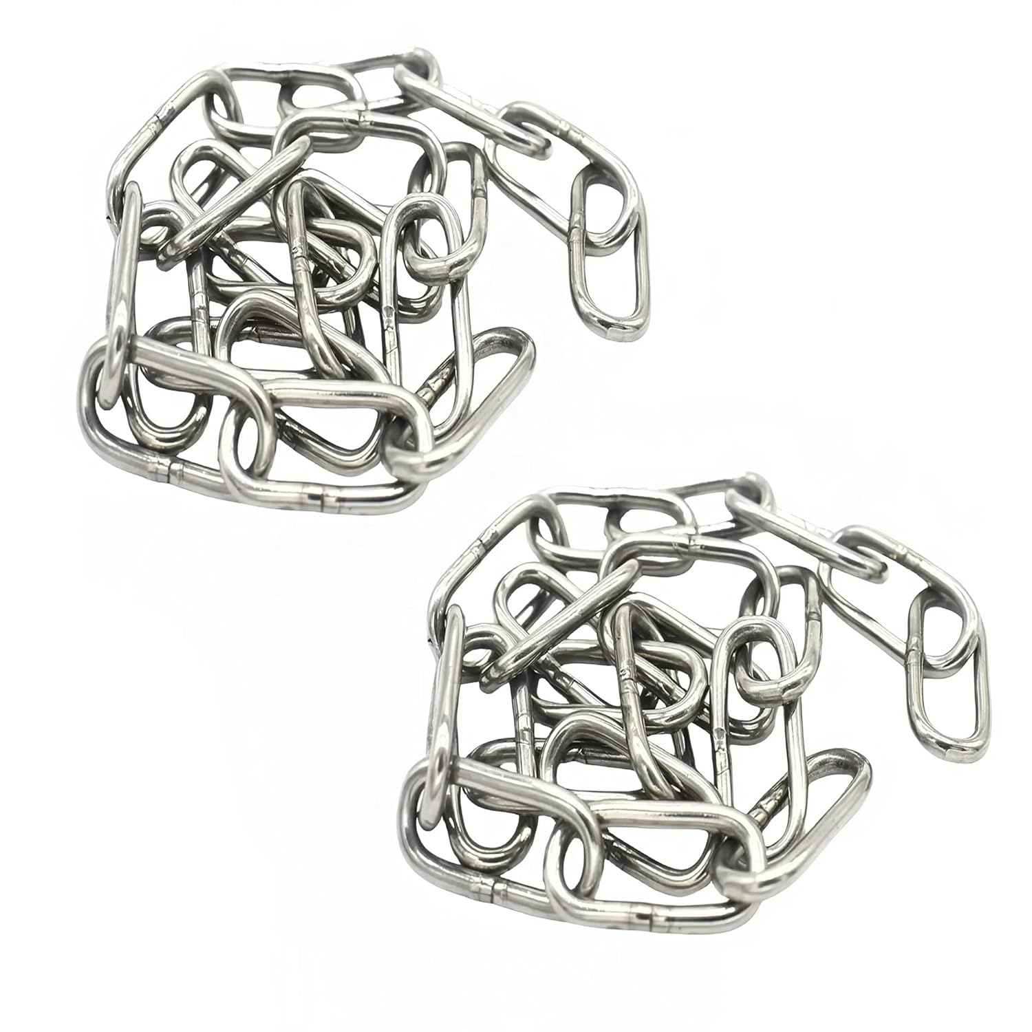 1/16 inch(1.5mm) Wire Diameter Stainless Steel Safety Chains 20 inch Long Link Rings Light Duty Coil Chain for Hanging Pulling Towing, 1/16"x 20" (2Pcs)