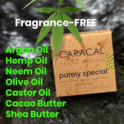 Miniatura 5 de CARACAL Paquete variado de 3 barras, jabón vegano hecho a mano totalmente natural para hombres ClarySweet, puramente especial, fama floral