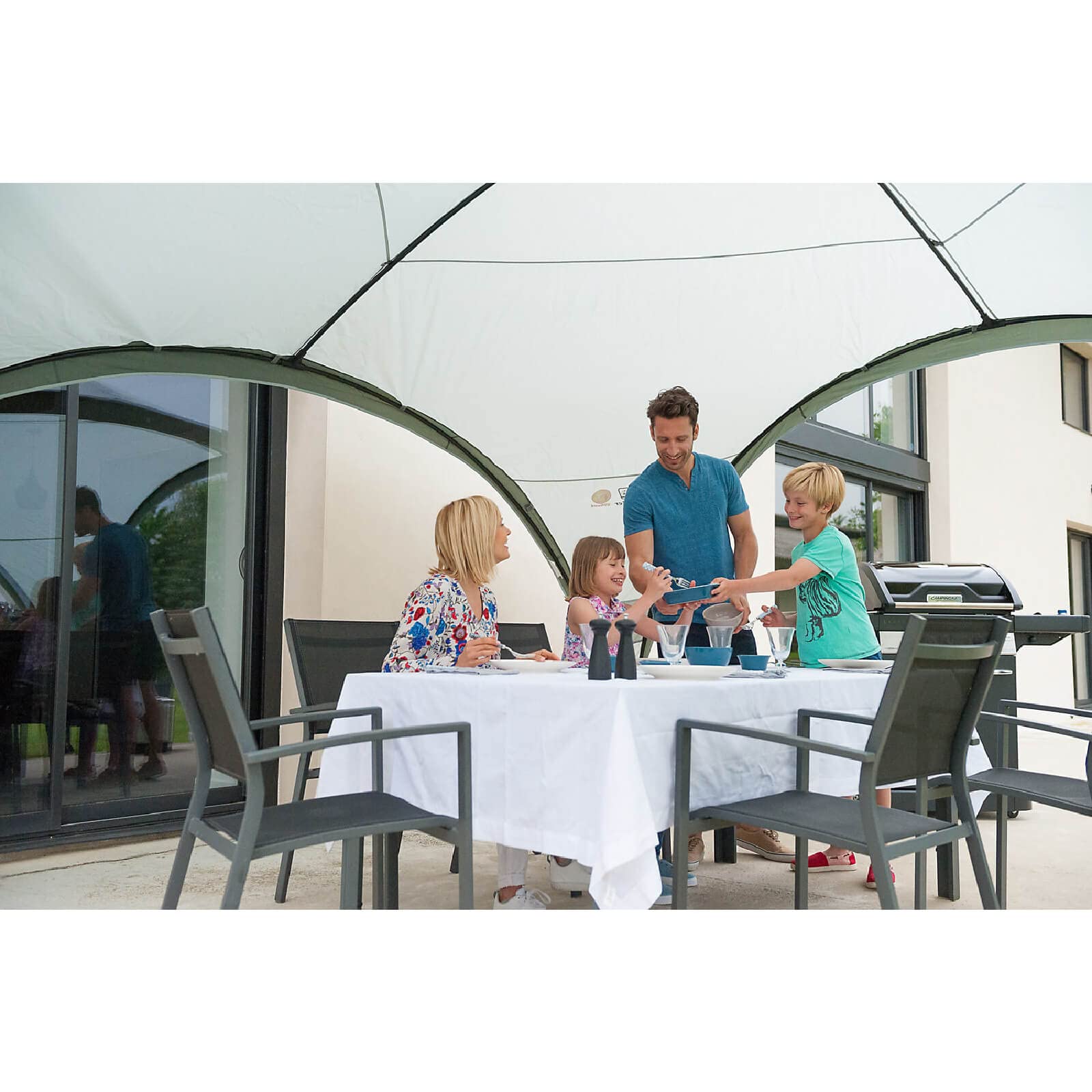 Coleman Event Shelter Carpa Cenador para Festivales, Jardín y Camping, Construcción Robusta de Mástiles, Gazebo con Protección Solar SPF 50+, Unisex, Gris-Verde, L