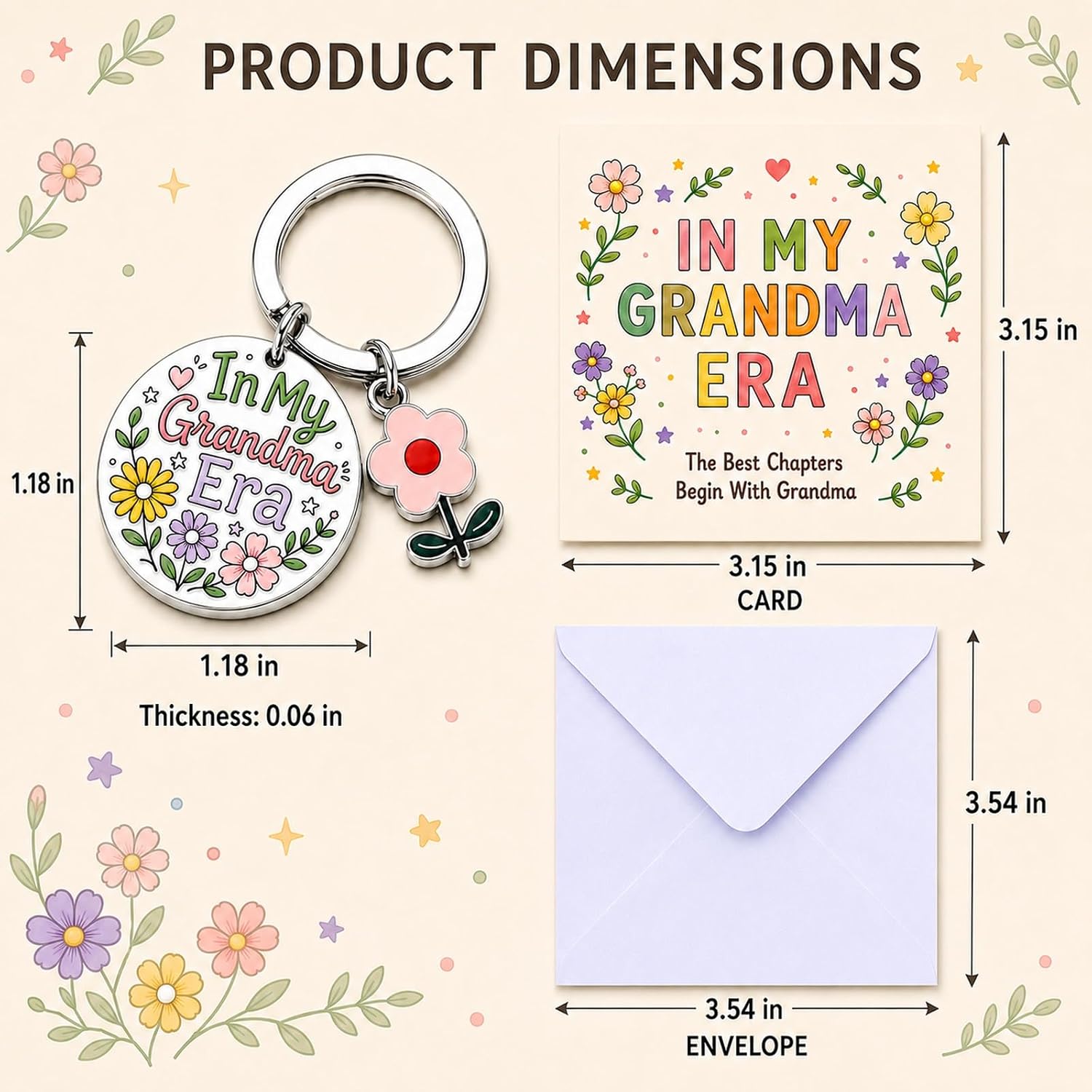 First Time Grandma Gifts, New Grandma Gifts First Time Keychain Set image 2