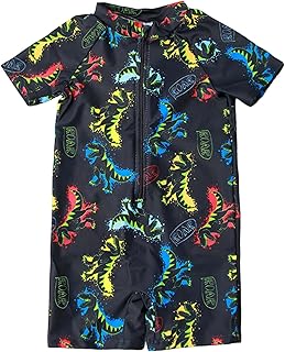 Bañador para niños con estampado y cremallera, alta elasticidad, ajuste cómodo, para niños pequeños, natación y juegos en la playa, protección solar
