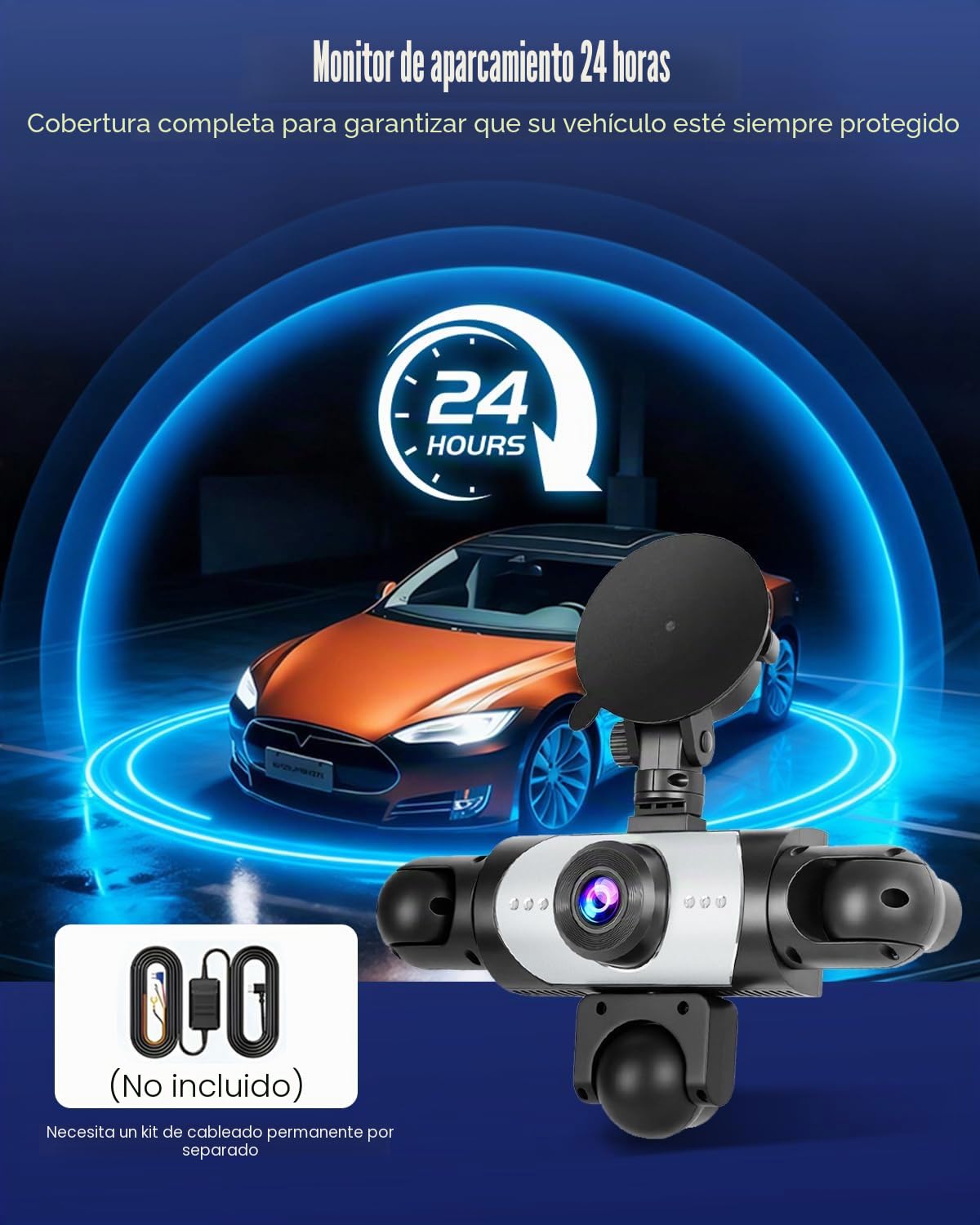 Dashcam Coche 5 Canales 1080P, Gran Angular, IPS 3,16