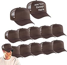 Custom Sublimation Hats 12 Pack - Bundle with 12 Trucker Hats with Foam Mesh 21.5-25.2" | Blank Baseball Hat for Men, Women