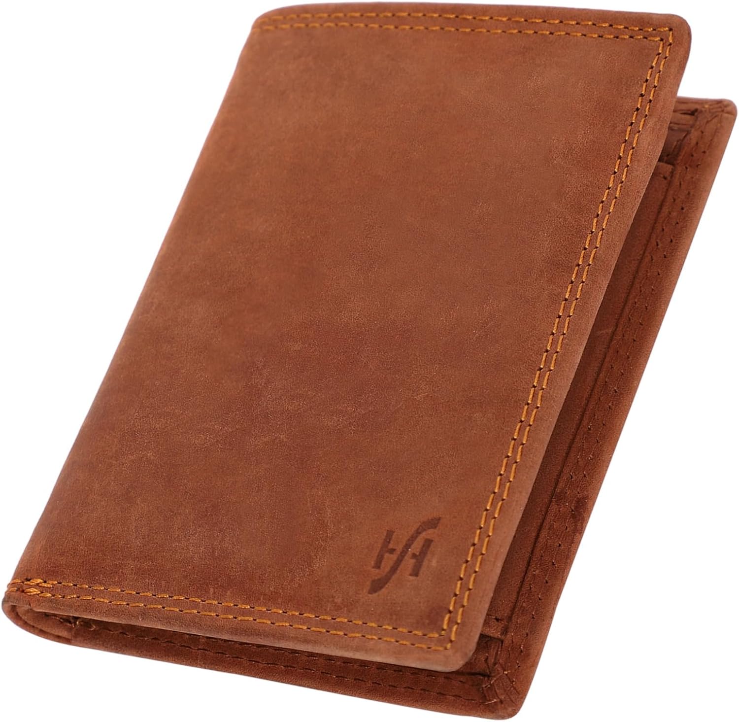 STARHIDE RFID Protected Man Wallets Real Distressed Hunter Leather Bi-Fold Wallet For Men 1090 Brown