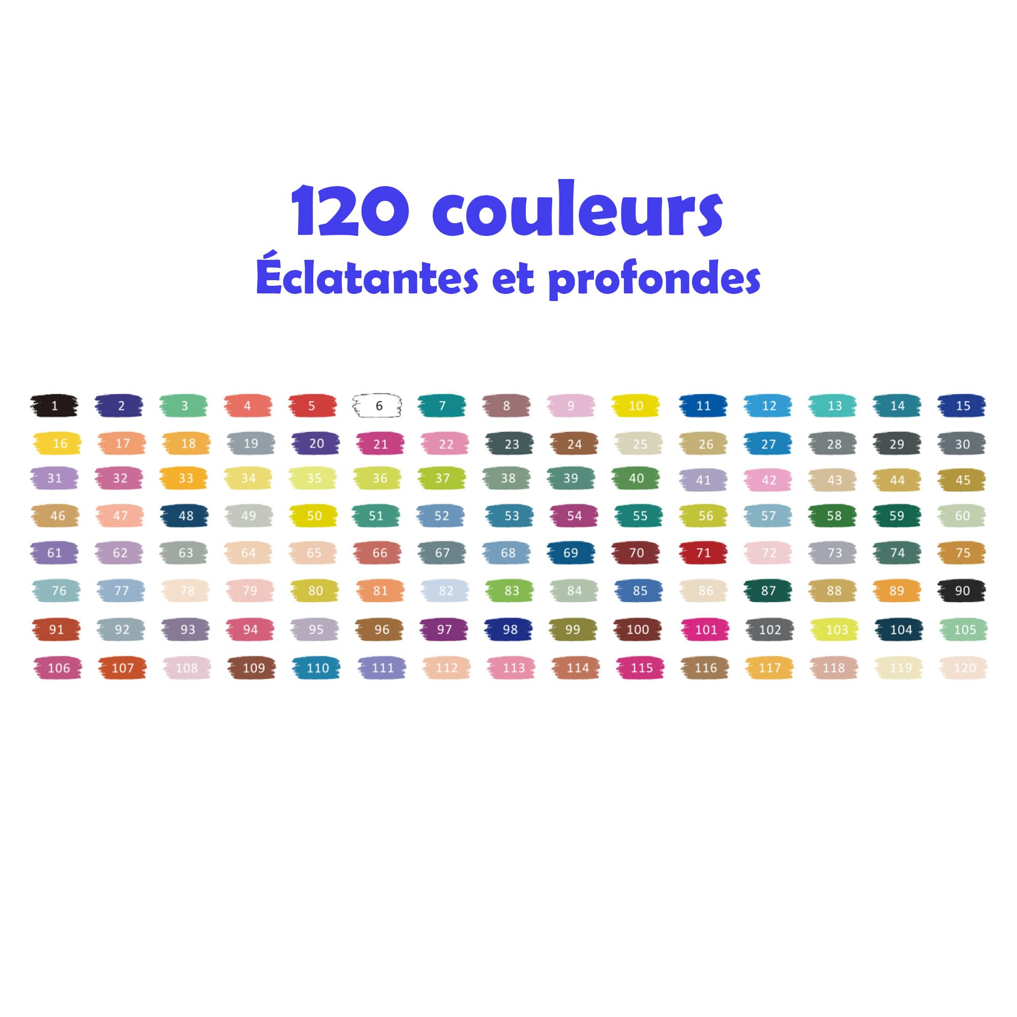 MOOD MAKER - 120 Feutres Acrylique à Pointes Pinceaux, Marqueurs Acrylique pour Dessin et Coloriage Mystère, Calligraphie, sur Papier et Toile, Bois, Pierre, Textile, Métal, Verre et Céramique DIY