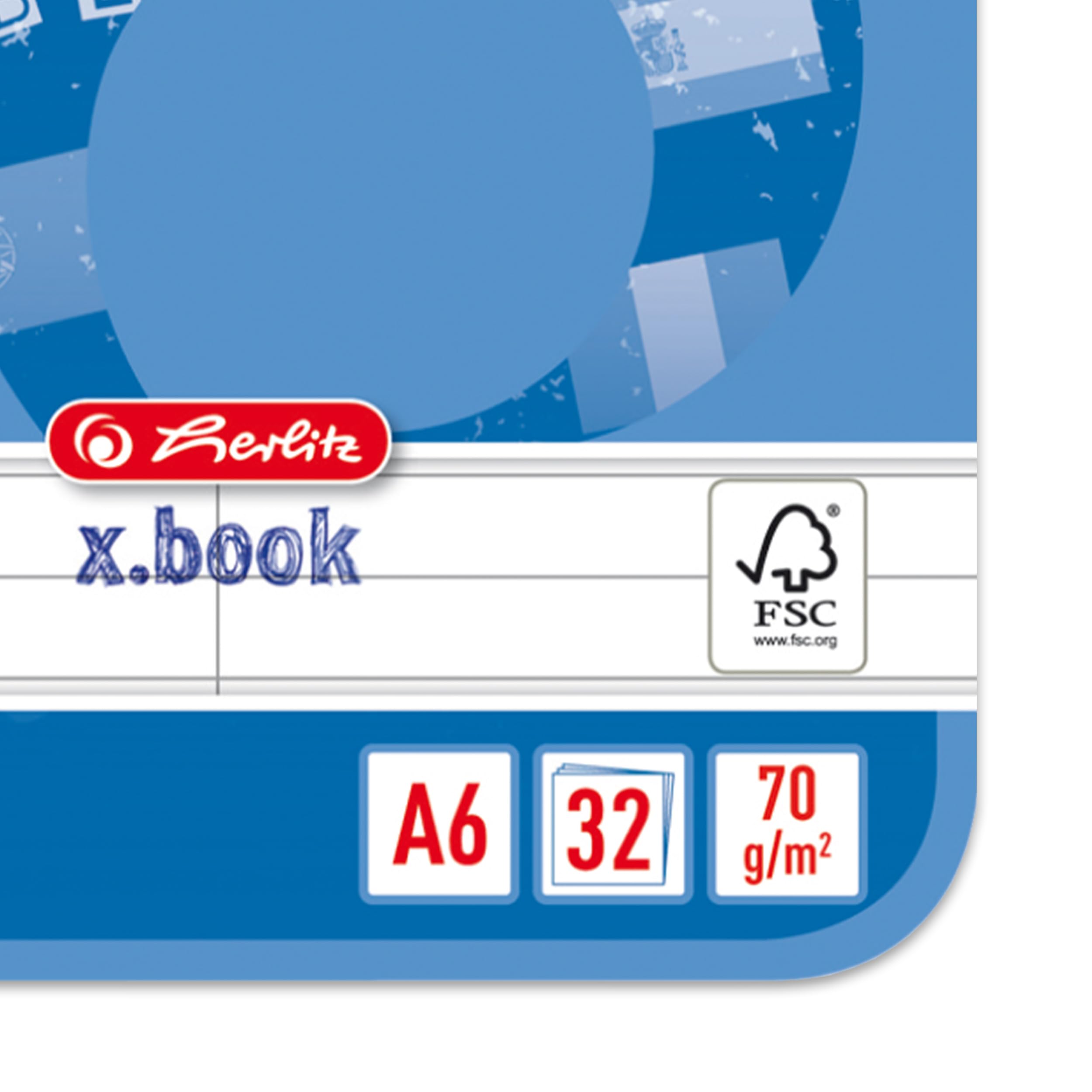 Herlitz 413682 zeszyt do słówek A6, 32 arkusze, liniatura 53, FSC Mix, 10 sztuk