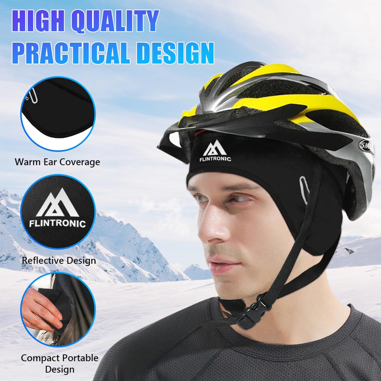 Flintronic Berretto Sottocasco Invernale da Ciclismo, Cappello da Bici Unisex per Uomo e Donna, per Sci, Corsa e Pattinaggio