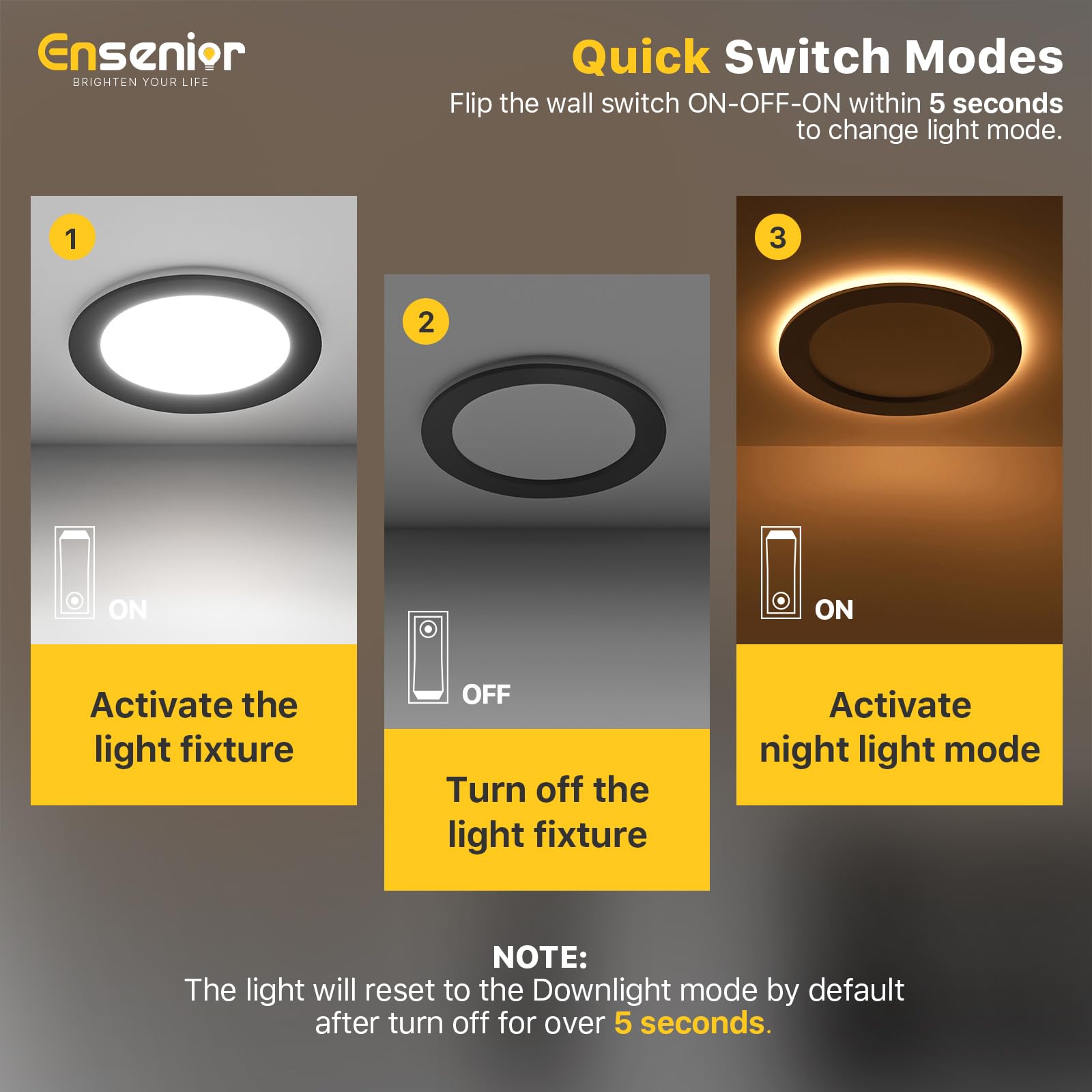 Ensenior LED Recessed Lights - 24 Pack with Night Light -6