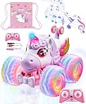 Remote Control Car Unicorn Trucks with Lights and Music,360°Rotating 4WD Stunt RC Cars Toys for Girls, 2.4 GHz, Rechargeable, All Terrain Car Toys Gifts for Girls Age 3-12 (with Storage Bag)