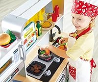 Vista 4 de Hape E3177 Cocina de Juego Deluxe con Microondas, Cafetera, Refrigerador, Horno, Placa con Sartén Diversión con Muchos Accesorios, a partir de 3