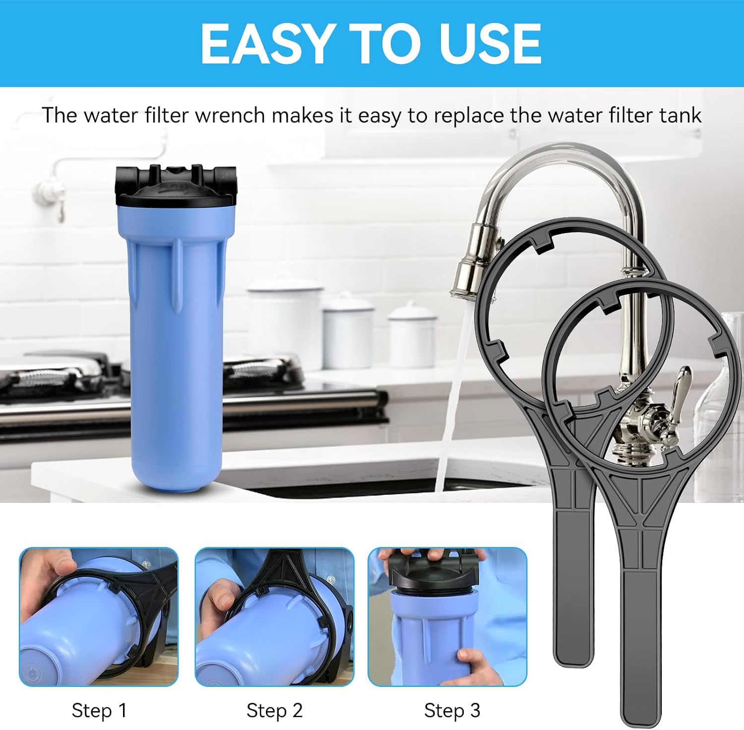 2 Pack 150295 SW-2 Spanner Wrench for Standard Housings, 4.85inch ID Big Blue Water Filter Wrench Compatible with Pentair Pentek/Everpure 4 3/4″ Standard Housings