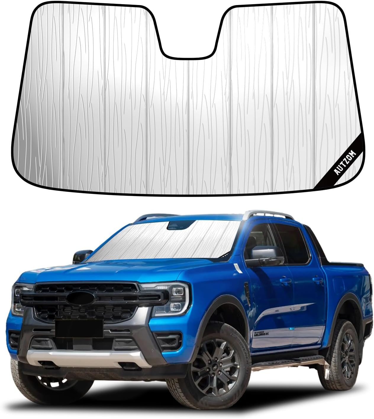 Windshield Sun Shade for Ford Ranger 2024-2026, Custom-fit Windshield Cover, Keep Vehicle Cool, Protect Dashboard, Foldable Car Window Shades – Ford Ranger Accessories