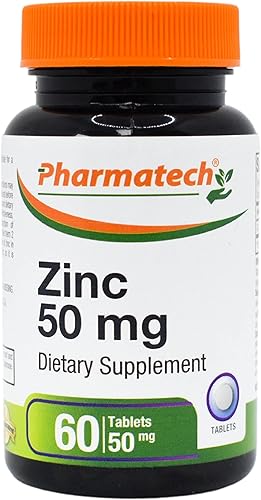 Pharmatech - Suplemento de apoyo inmunológico de zinc antioxidante para la salud masculina acné gluconato quelado mineral elemental fácil de tragar