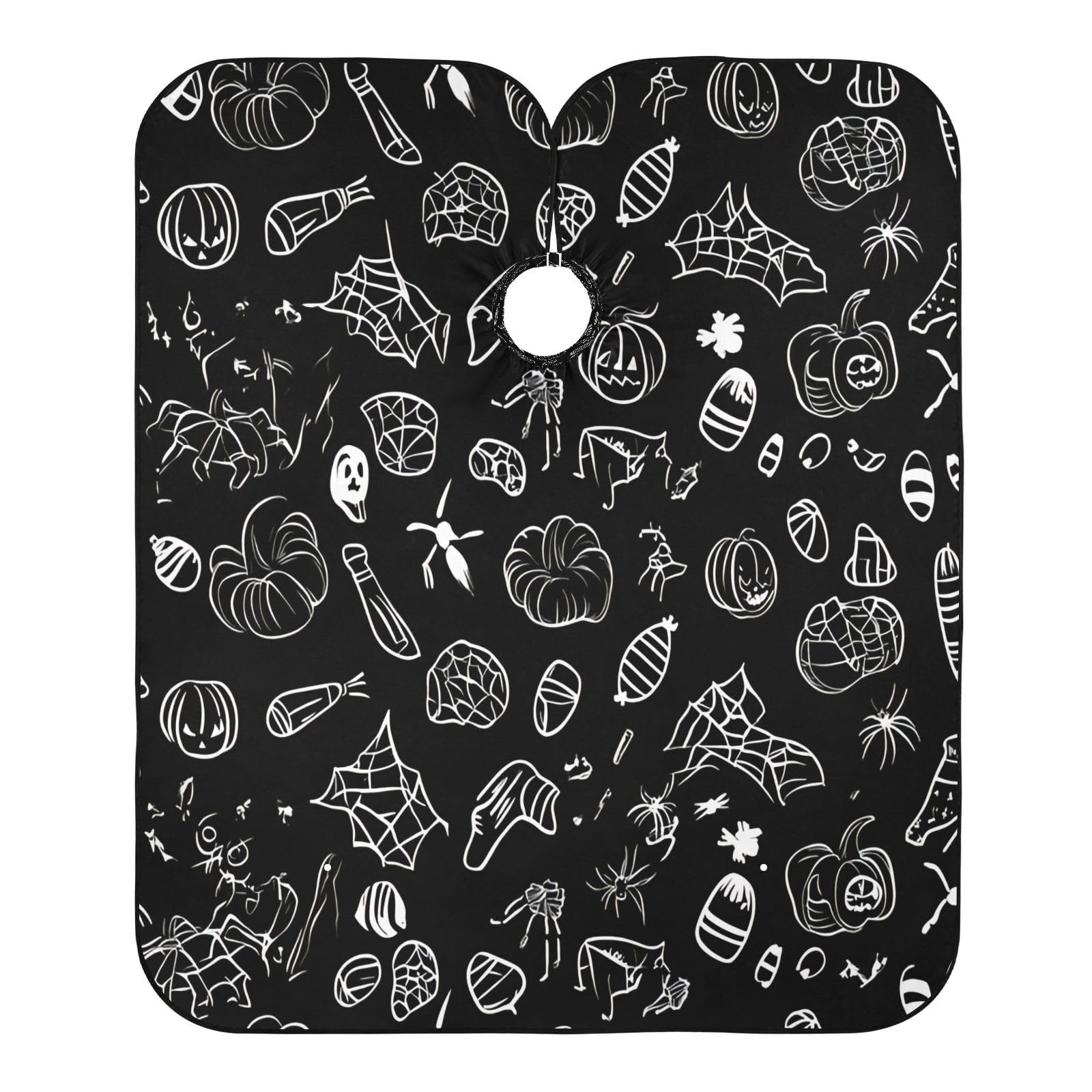 BOESI Halloween Element Graffiti Barber Shawl, Waterproof Haircut Shawl, Haircut Salon Apron, Shaving Bib, 55 x 65 inches