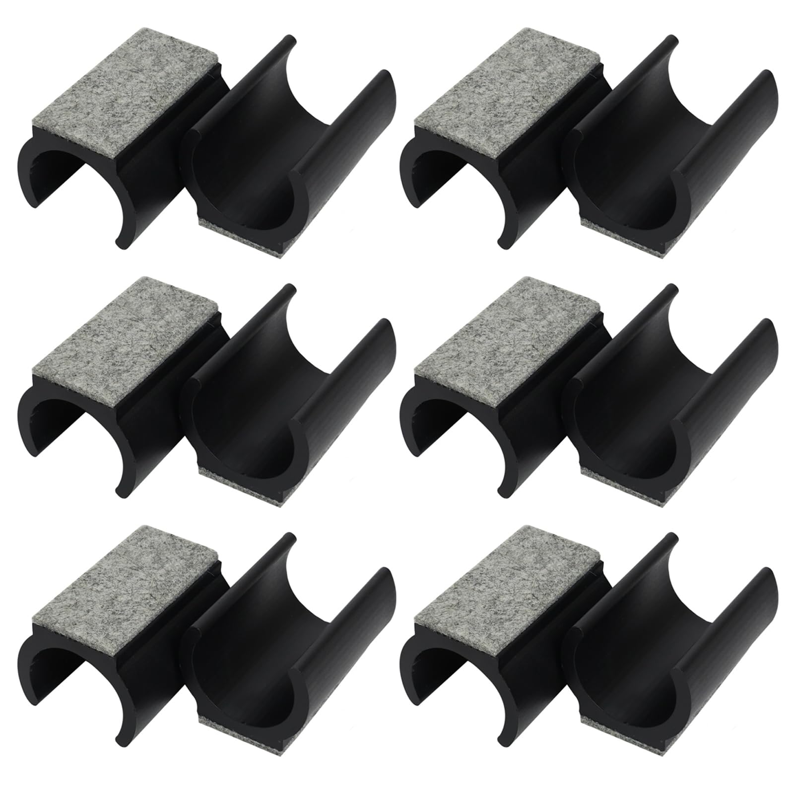 FunWorth 12 Stück Stuhlgleiter Freischwinger mit Filz Set, Universal Möbelgleiter Ø 24-25mm für Schwingestühle für Parkett, Laminat, Fliesen - Kratzschutz & Lärmreduzierung (Schwarz-12Pcs, 25MM)