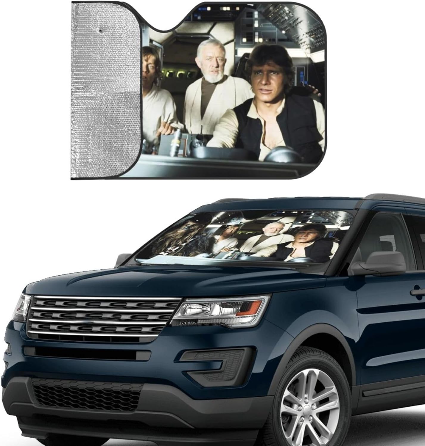 Funny Sunshade for Car Windshield Sun Shade for Trucks SUV Automotive Interior Sun Protection Sun Visor for Car Sunshades Windshield - Small 51 x 27.5 in