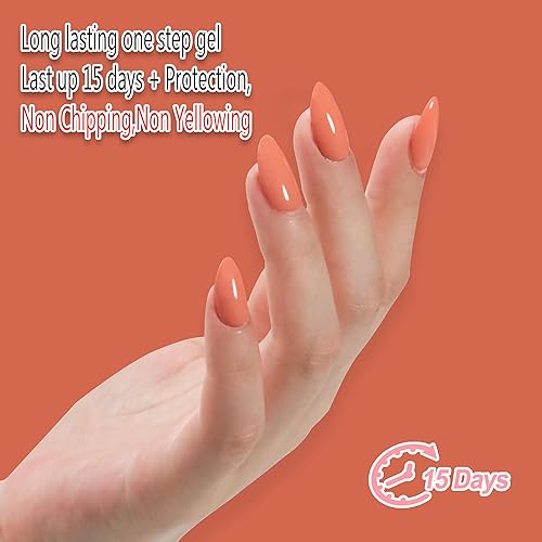 Miniatura 4 de FZANEST Esmalte de uñas en gel, 0.5 onzas líquidas, capa base y capa superior de color 3 en 1, esmalte de uñas en gel semipermanente con luz LED UV,
