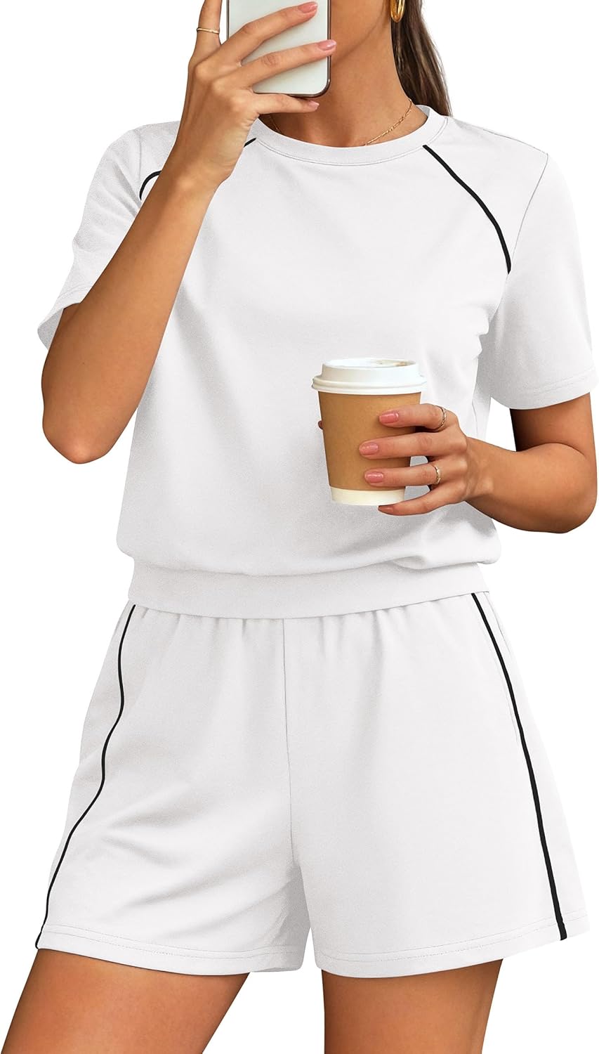 PRETTYGARDEN Shorts Sets Women 2 Piece Outfits Summer 2026 Matching Workout Athletic Clothing Casual Spring Travel Loungewear