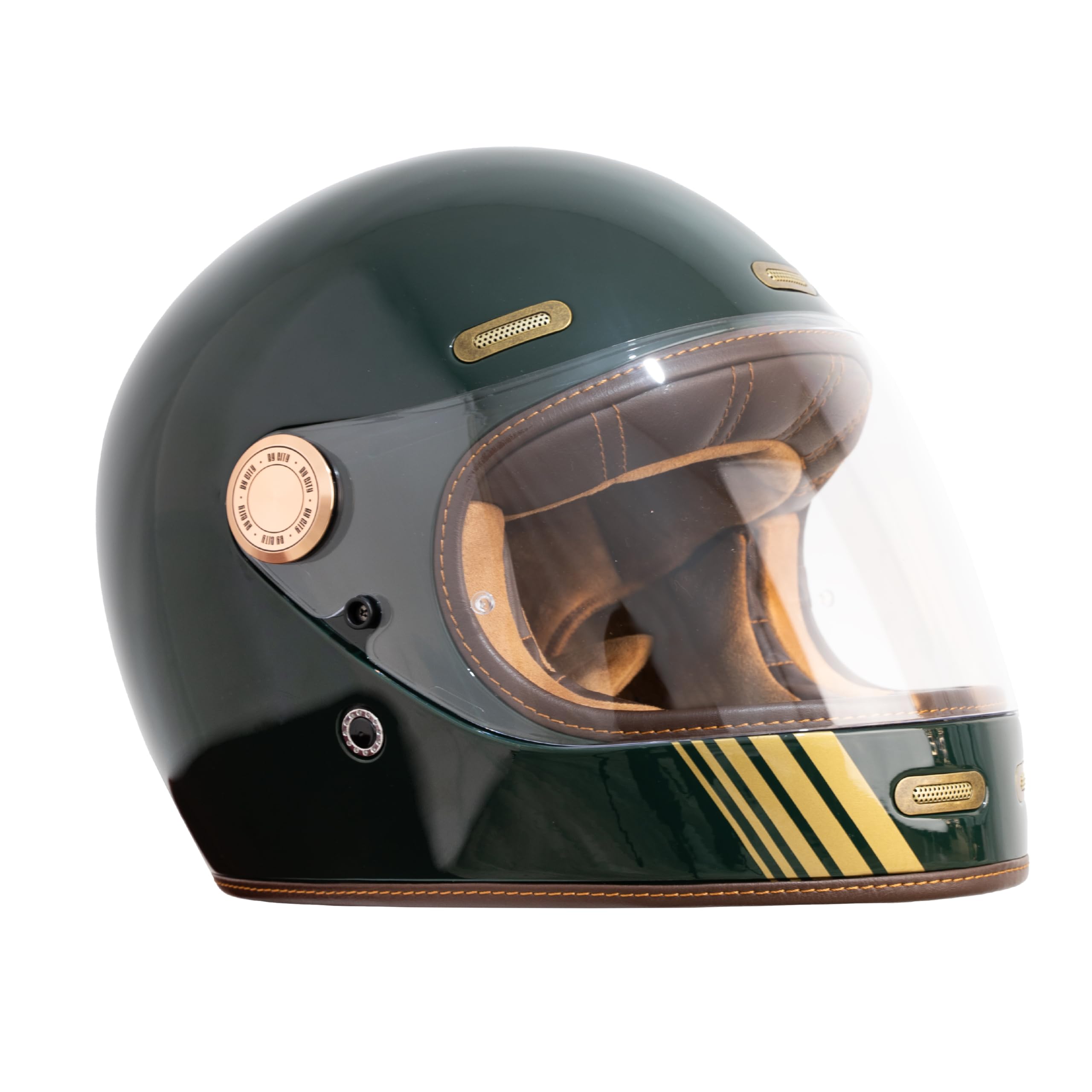 BY CITY - Casco Integral Roadster III - Fibra De Vidrio Resistente Y Ligera - Relleno Multi-Densidad para Absorción De Impactos - Visor Inyectado con Tratamiento Antivaho - Talla L - Verde Oscuro