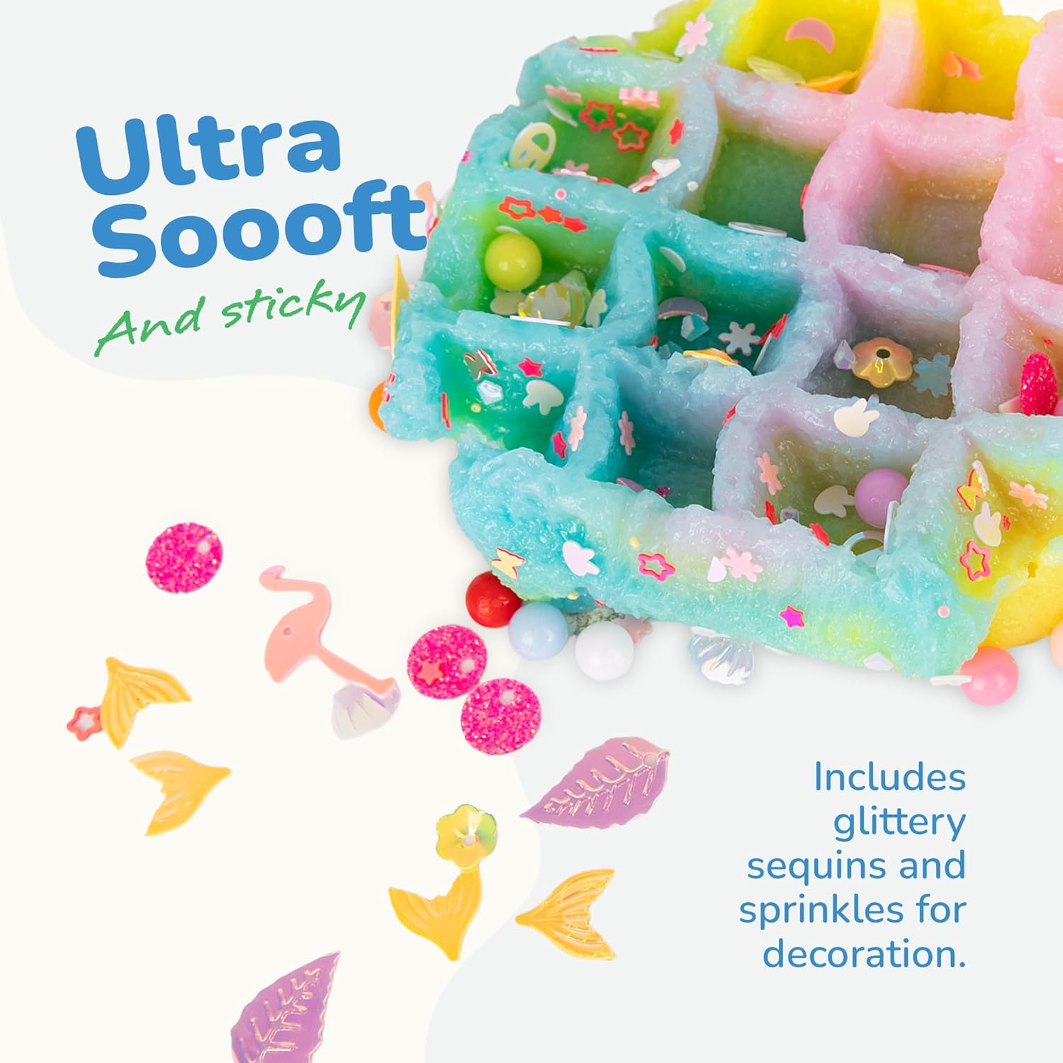 ArtCreativity Squishy Treats Fidget Toys for Kids and Adults - 4 Pack - Super Soft Squishy Dessert Include Sandwich Cookie, Donut, Croissant, and Waffle - Squeeze Toys for Stress Relief and Anxiety