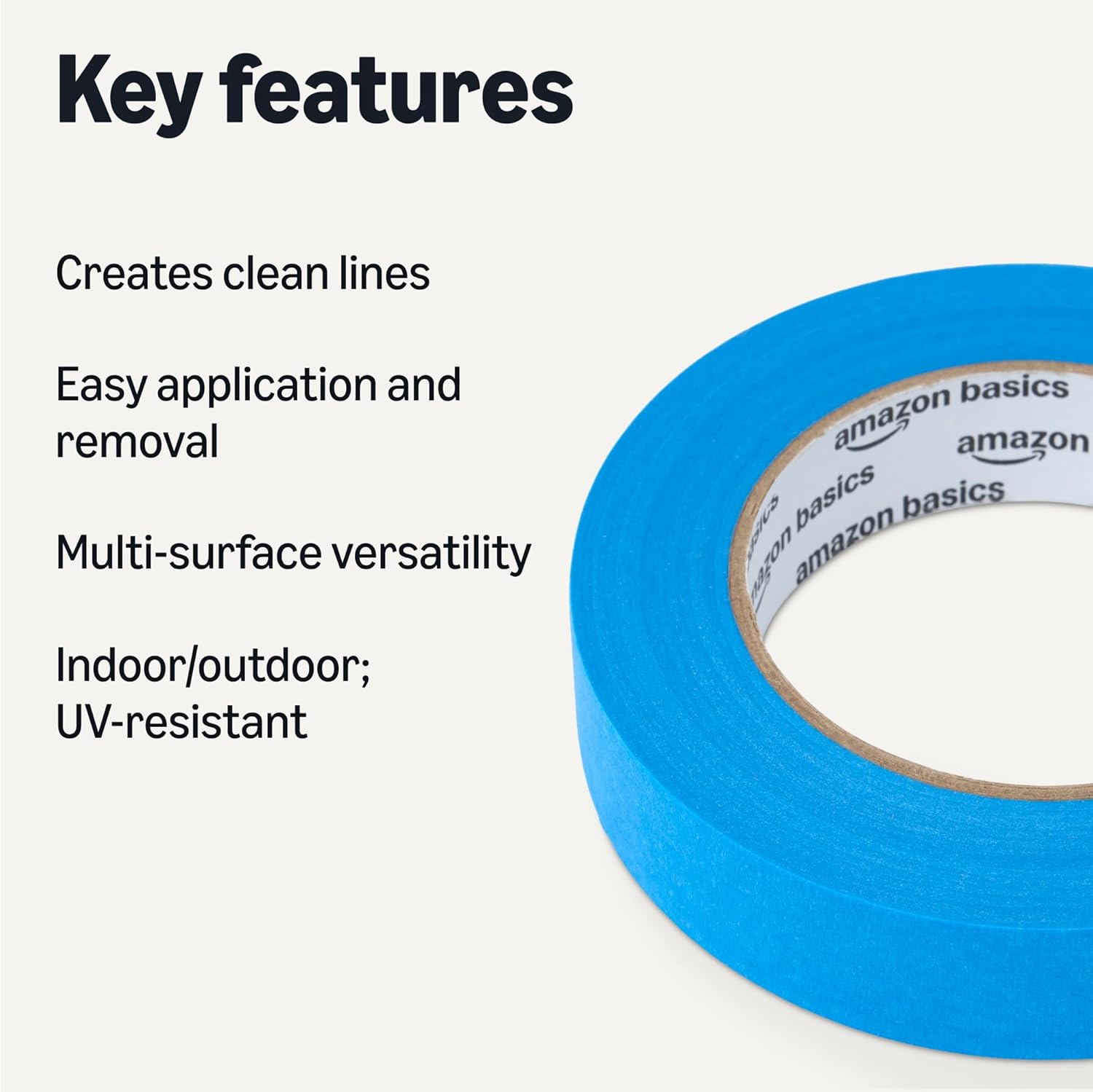 Amazon Basics Painters Tape, 4 Rolls, 0.94" x 60-Yard (240 Yard Total), Blue 0.94-Inch x 60-Yard