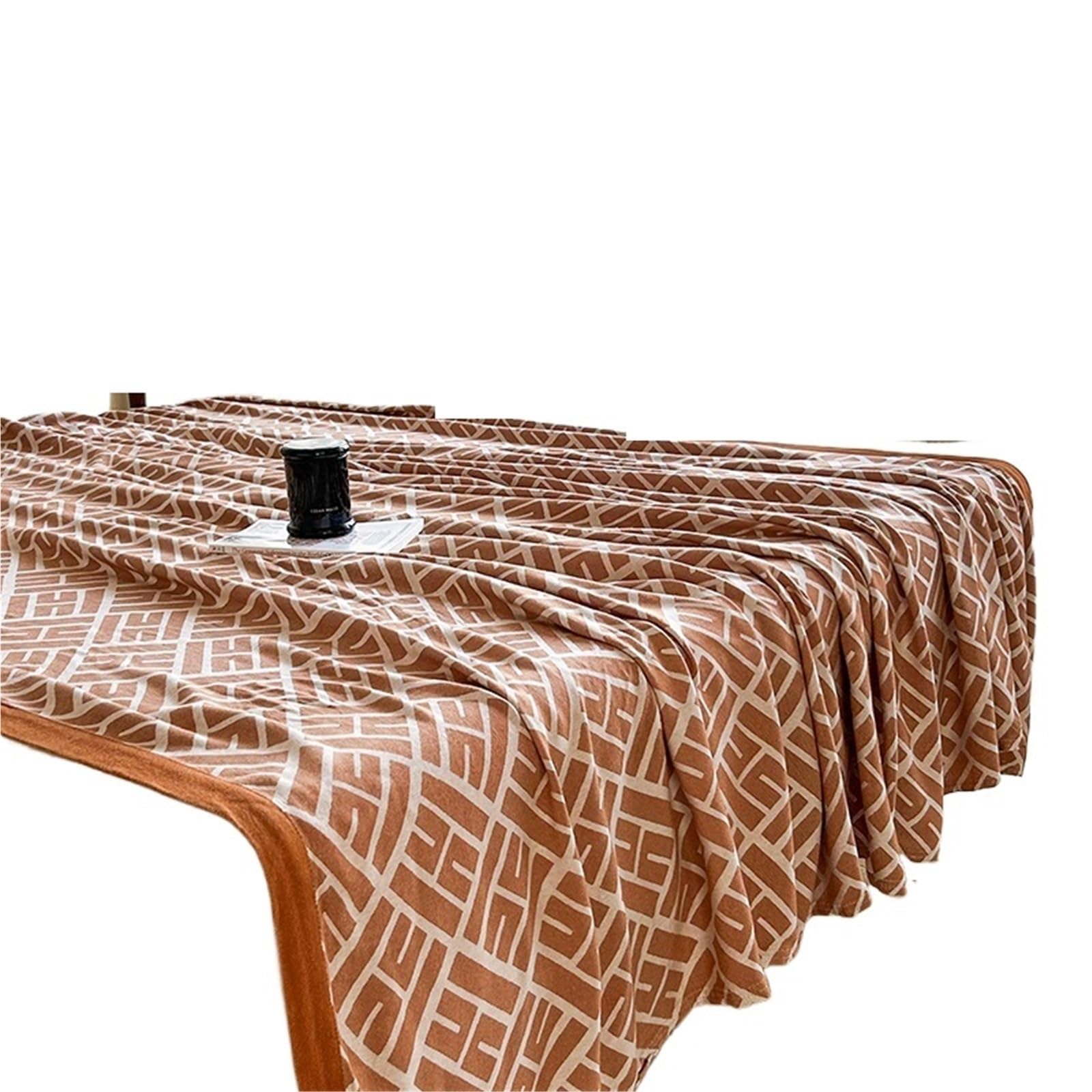GSJNHY Cooling Blankets Fiber Blanket Cooling Air Condition Quilt Breathable Summer Comforter Soft Skin-friendly Adult Bedding for summer(Coffee,100x150cm)