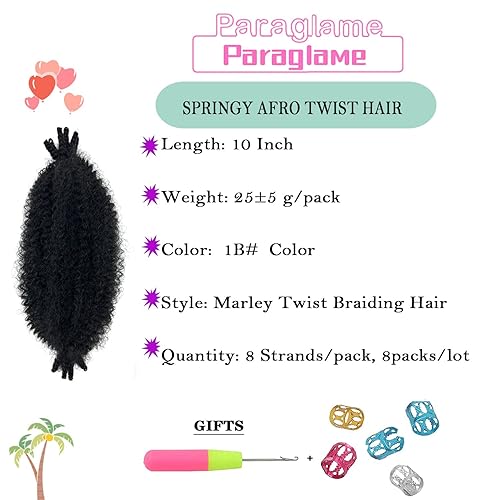 Miniatura 3 de Cabello envolvente de 10 pulgadas para rizos suaves, cabello cubano Twist, 8 paquetes de extensiones de cabello preseparadas para mujeres y niños,