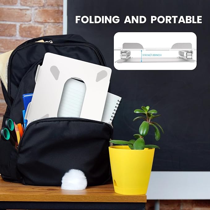 Soporte para Laptop de Aluminio Ajustable Plegable 10-17 Pulgadas Plateado miniatura 6