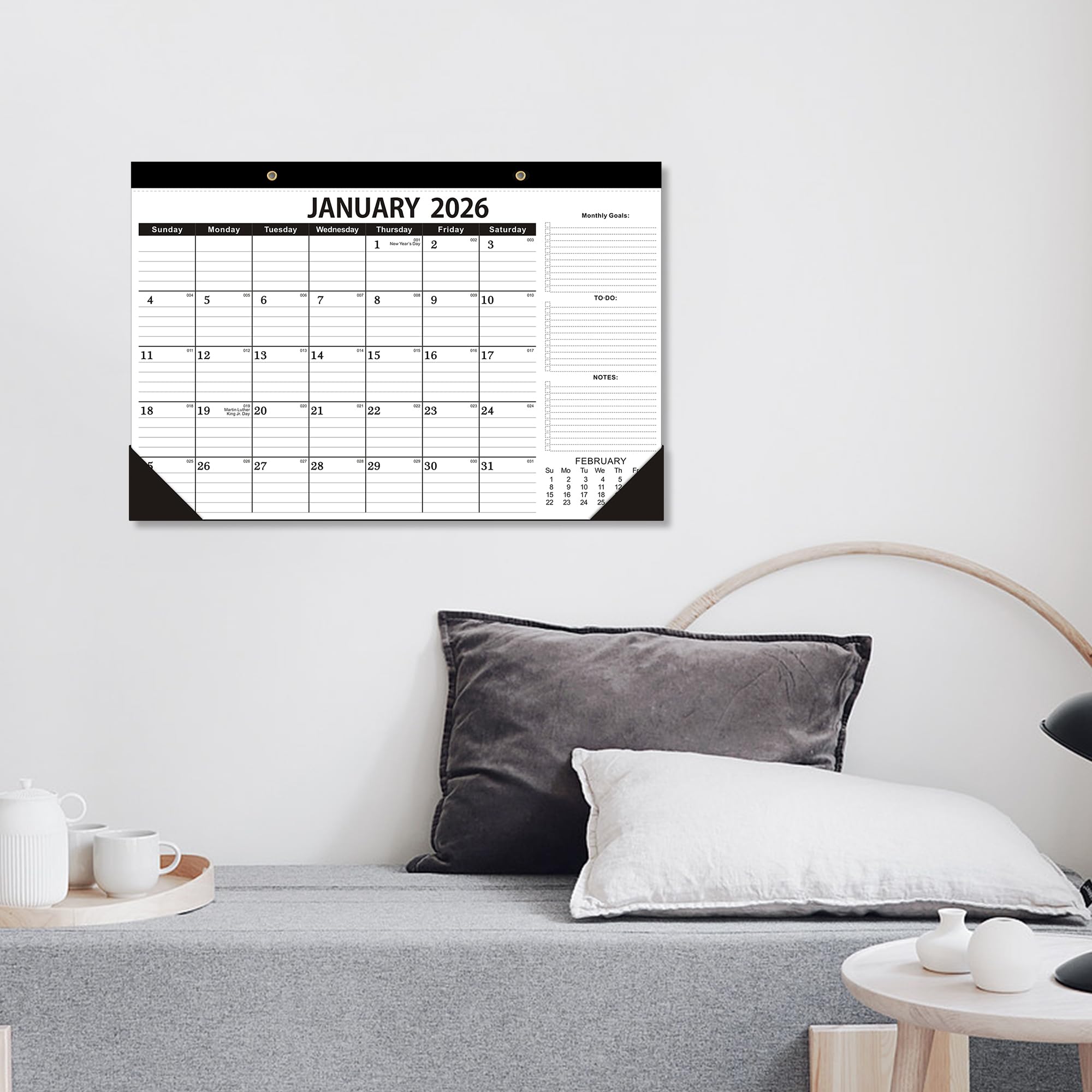 Tischkalender 2024–2025, 2025, Kalender 2024–2025, Oktober 2024 bis März 2026, großer Tischkalender 2025 als Bürokalender, Lehrertischkalender oder Schultischkalender (1 Packung)