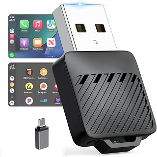 US1984 2-in-1 Wireless Car Receiver for Android Auto & CarPlay, Converts Wired to Wireless, Bluetooth Plug & Play Receiver... Price In India