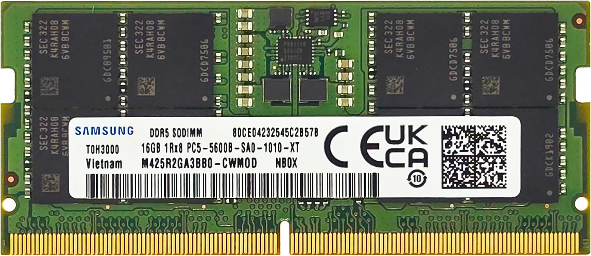 Samsung 16gb Ddr5 5600mhz Pc5 44800 Cl46 Sodimm 1rx8 Single