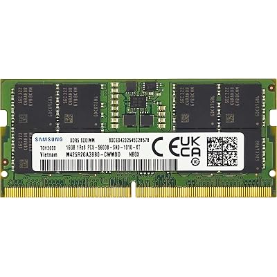 Samsung 16GB DDR5 5600MHz PC5-44800 CL46 SODIMM 1Rx8 Single Rank 1.1V 262-Pin Laptop RAM Memory M425R2GA3BB0-CWM