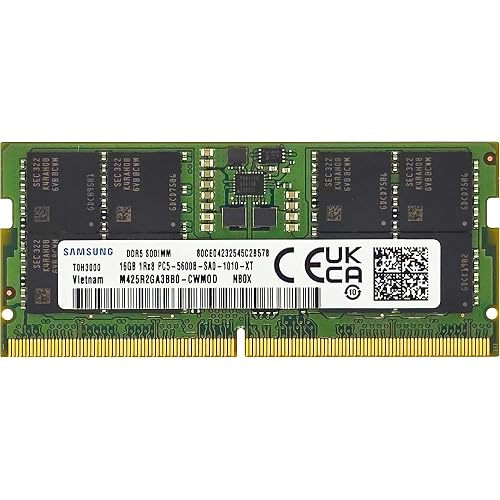 Samsung 16GB DDR5 5600MHz PC5-44800 CL46 SODIMM 1Rx8 Single Rank 1.1V 262-Pin Laptop RAM Memory M425R2GA3BB0-CWM