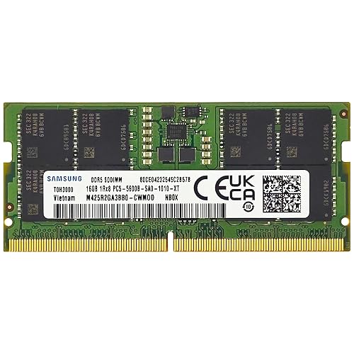 Samsung 16GB DDR5 5600MHz PC5-44800 CL46 SODIMM 1Rx8 Single Grade 1.1V 262Pin Laptop RAM Memory M425R2GA3BB0-CWM