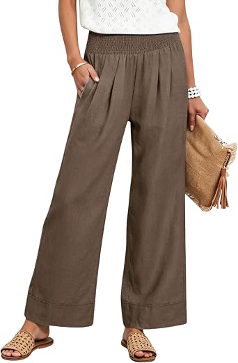 Xiaoxuemeng Womens Linen Blend Pants Casual Lounge Trousers with Pockets