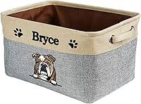 Vista 18 de Cesta de almacenamiento plegable personalizada con un bonito perro Bulldog inglés, plegable, de tela resistente, cubo de almacenamiento
