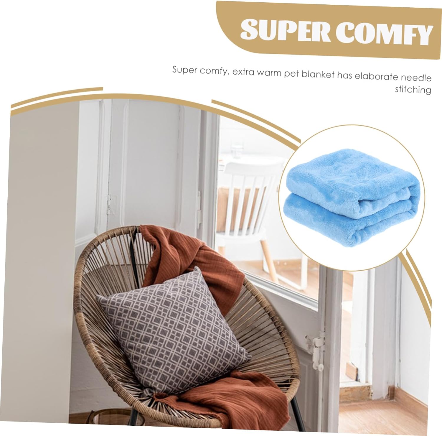 PRETYZOOM 3pcs Gorgeous Solid Flannel Fleece Pet Blanket Cozy Sky- Warm Lightweight Throw for Dogs and Cats for Beds and Travel