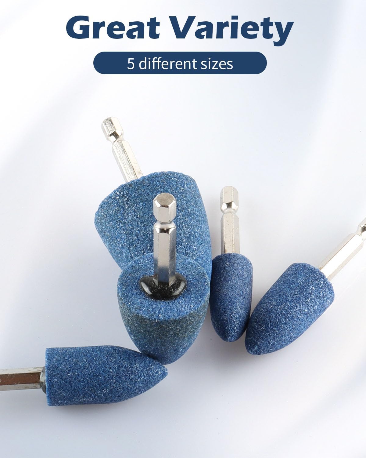 Rocaris 5 Pcs Abrasive Grinding Stone with 1/4 Inch Shank, Aluminum Oxide Mounted Flap Wheel for Grinding, Polishing, Deburring Ferrous Metal, 120 Grit