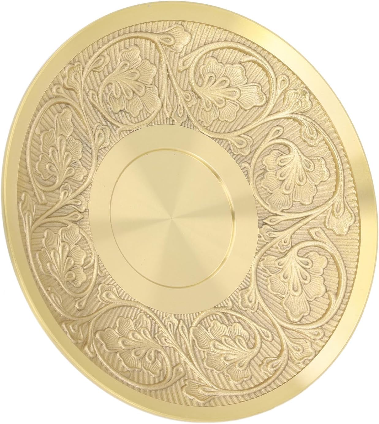 Metal Saucer Plate, Brass Coffee Cup Saucer, Elegant Floral Carving Design with Golden Finish, Multipurpose Insulated Serving Tray for Home Decor Office Tea Party
