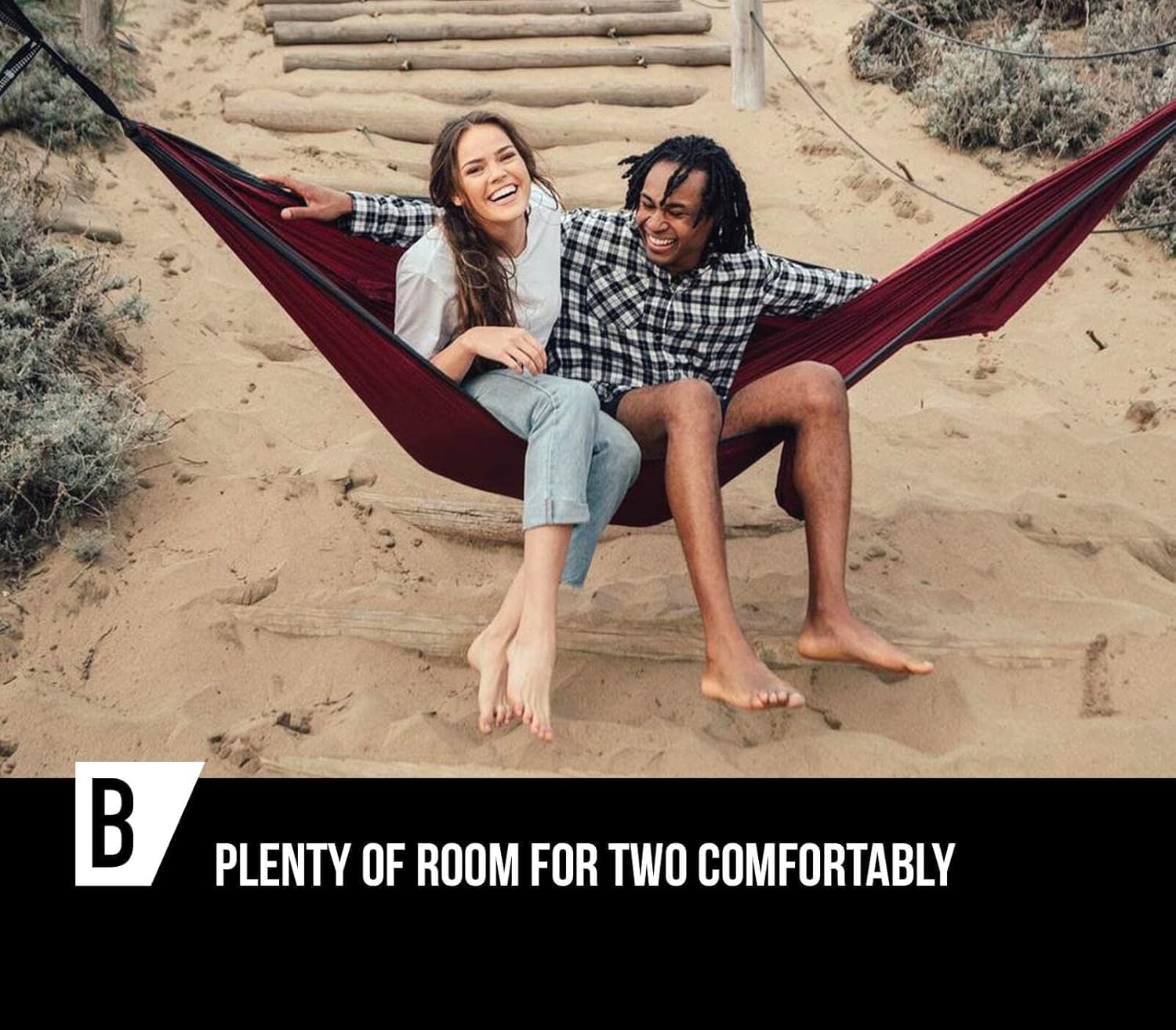 Bear Butt Camping Hammock - Hammock - Camping Gear - 2 Person Hammock - Backpacking Tree Hammock - Double Hammock Camping - Hiking Gear - Portable Hammock for Camping - Travel Hammock - Outdoor Bundle