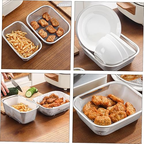Miniatura 5 de NOLITOY Cesta para freidora profunda, 1 cesta sin papas fritas, cestas de comida para freír pavo, cesta para freír alimentos fritos, mini colador de