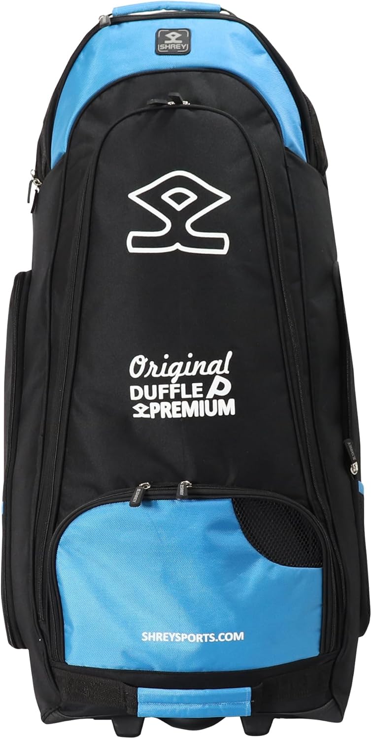SHREY Pro Premium Duffle Cricket Kit Bag (Black/Blue, Standard)