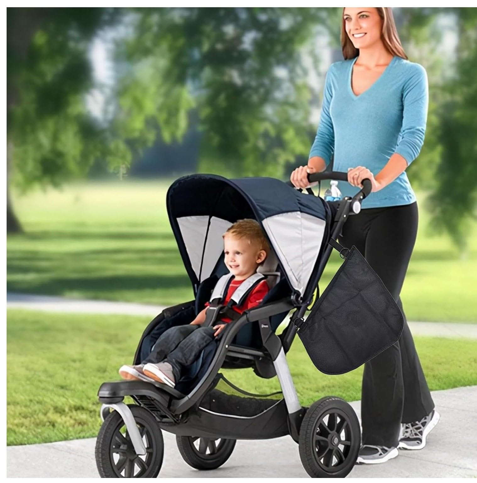 ALASKA® 2 Pack Baby Stroller Side Sling Bag, Black - Image 4 thumbnail