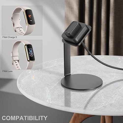 Vista 3 de Cargador para Fitbit Luxe/Fitbit Charge 5, paquete de 2 cables de carga USB de repuesto compatible con Fitbit Luxe/Fitbit Charge 5 Smartwatch