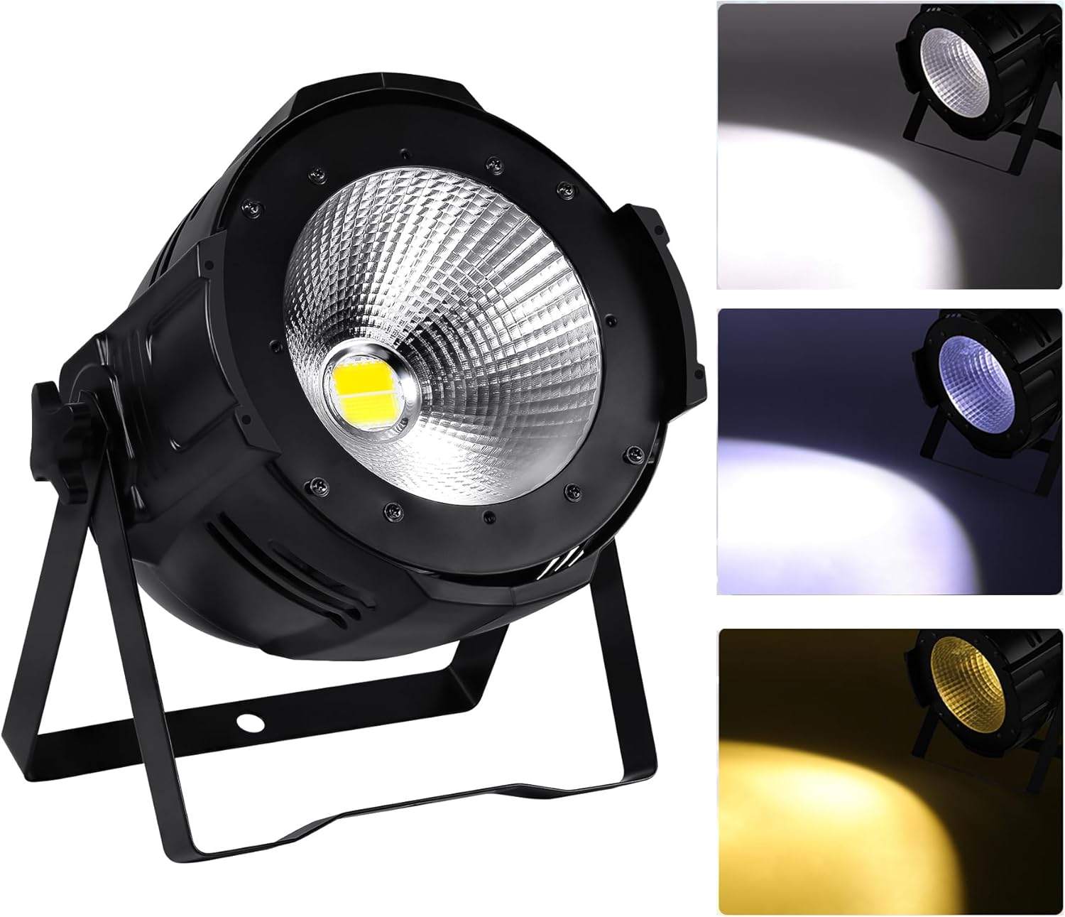 Ridgeyard LED Par Lights COB 200W DMX512 & Sound Activated Stage Light Warm White & Cool White Audience Blinder DJ Spot Light Wash Lights for Church Concert Photo Studio Wedding Live Show (1)