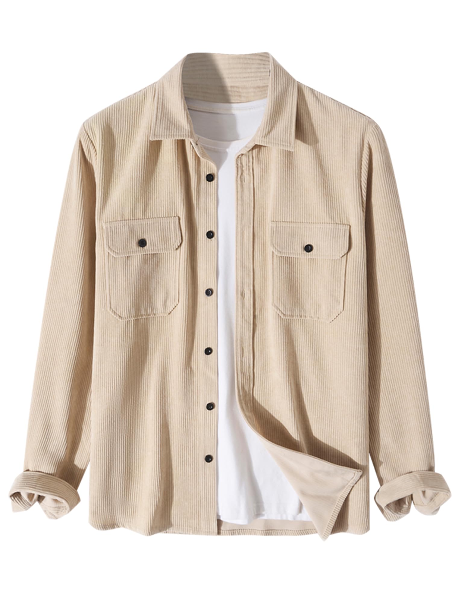 ZAFUL Unisex Plaid Flannel Shirt Jacket Button Down Long Sleeve Pocket Coat Outwear | Mens Fall Clothes Lightweight Long Sleeve Button Down Flap Pocket Jacket Tops for Fall&amp;Winter 2026
