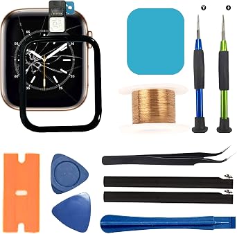 Watch Glass Lens and Touch Digitizer Replacement-Compatible with Apple Watch SE 44MM Screen Replacement Repair KitNo LCD Screen