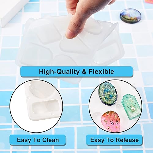 Miniatura 3 de 1 molde de resina geométrica de silicona transparente de 10 formas, resina de jabón epoxi, moldes de fundición de 6.654 x 3.661in para resina epoxi