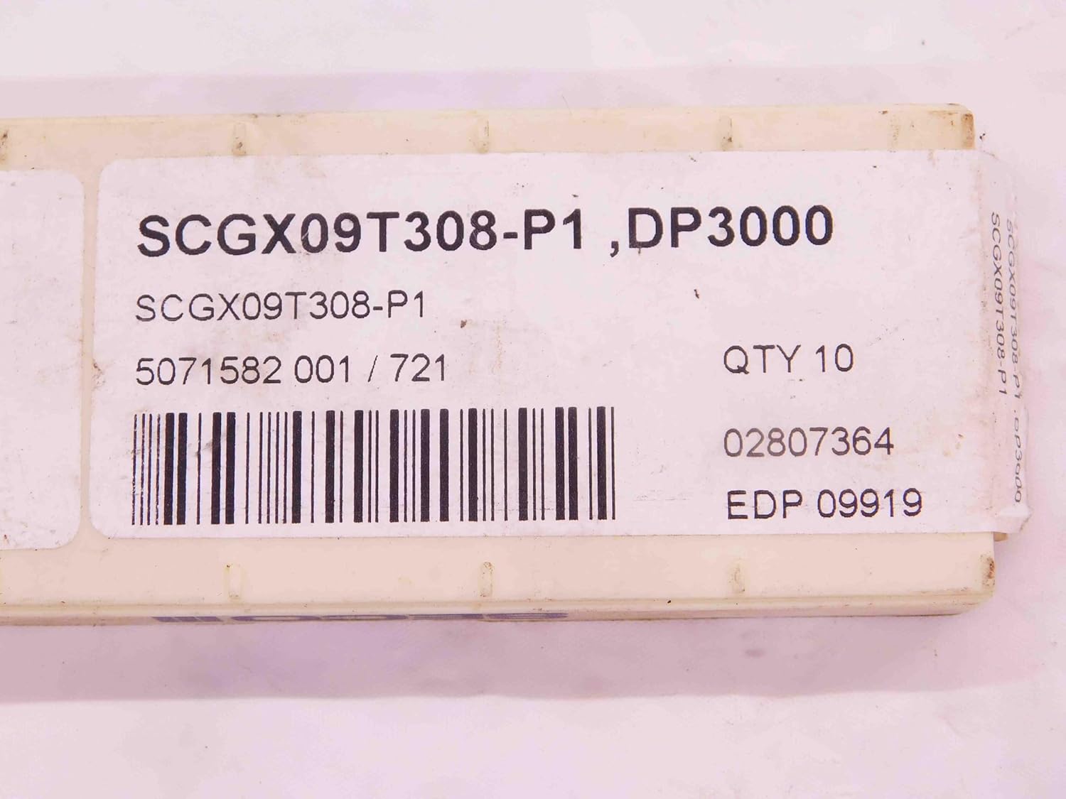 5pcs New SECO SCGX09T308-P1 DP3000 TiCN & Al2O8 Coated Carbide Drill Inserts - EA1180BL5