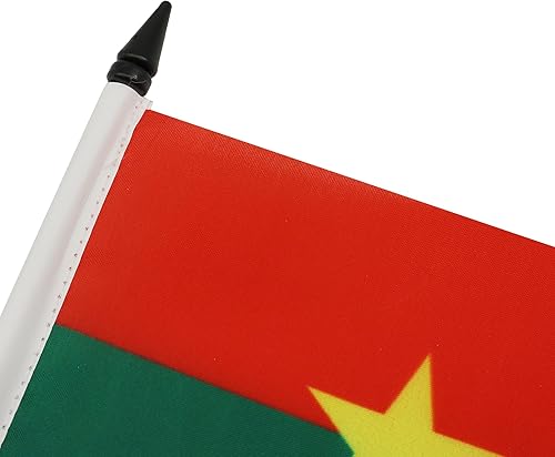 Miniatura 15 de Bandera de mesa Sierra Leona de 5 x 8 pulgadas, bandera de escritorio de Sierra Leona, 8.3 x 5.5 in, barra y base de plástico negro AZ FLAG